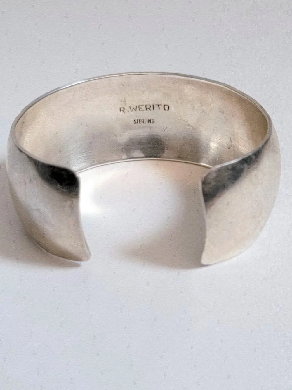 Vintage Signed Rick Werito Navajo Sterling Silver Cuff Bracelet 41g 1” Wide